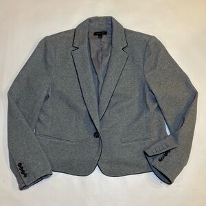 Ann Taylor Women’s Sz 16 The Newbury Piped Blazer in Gray